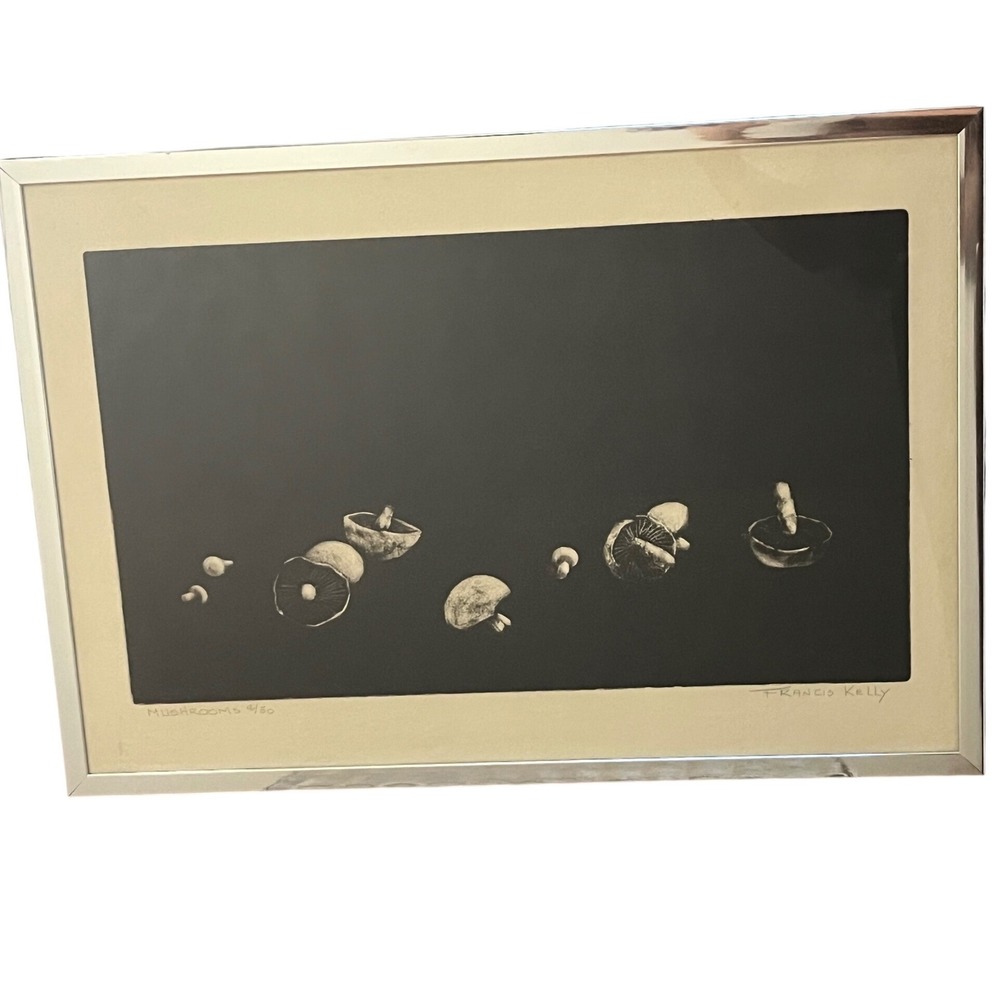 Francis Kelly Mushrooms Signed Limited Edition Aquatint Etching 8/50 Framed Art